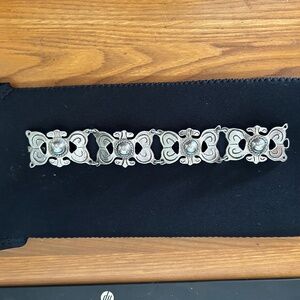 Vintage Mexican silver panel bracelet